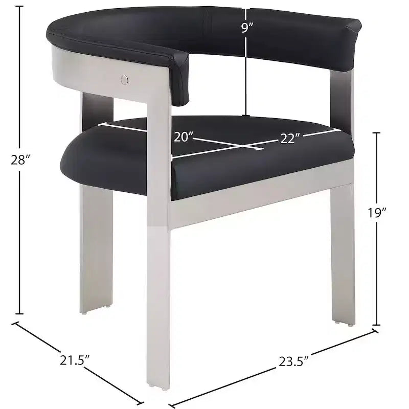 Meridian Furniture, Chaises de salle à manger Romeo en similicuir (lot de 2)