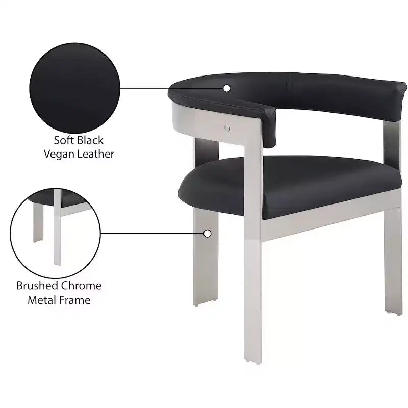 Meridian Furniture, Chaises de salle à manger Romeo en similicuir (lot de 2)