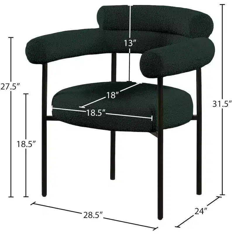 Meridian Furniture,Blake Boucle Fabric Dining Chair, Set of 2