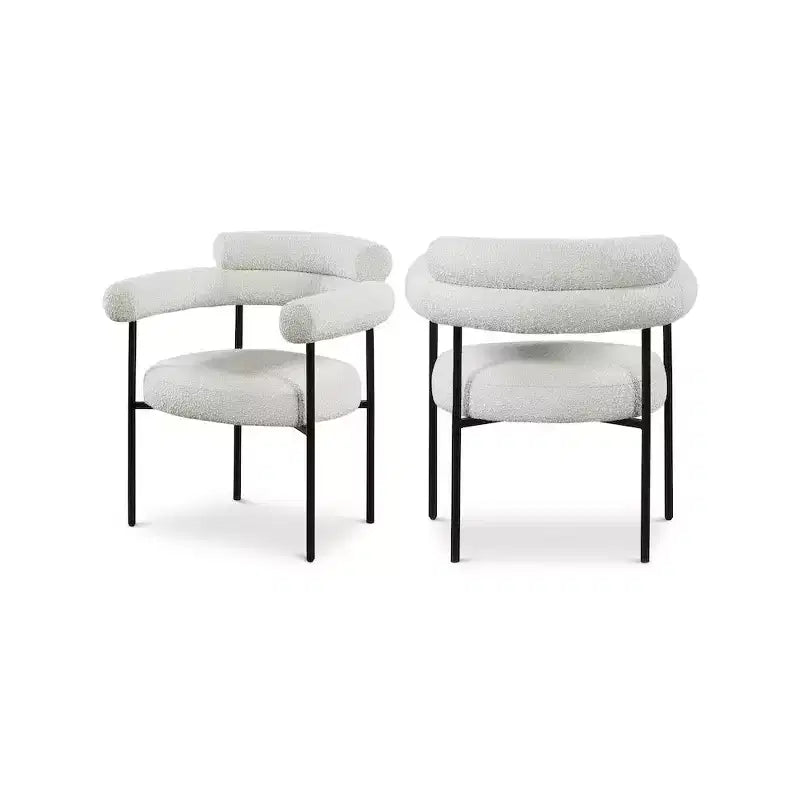 Meridian Furniture,Blake Boucle Fabric Dining Chair, Set of 2