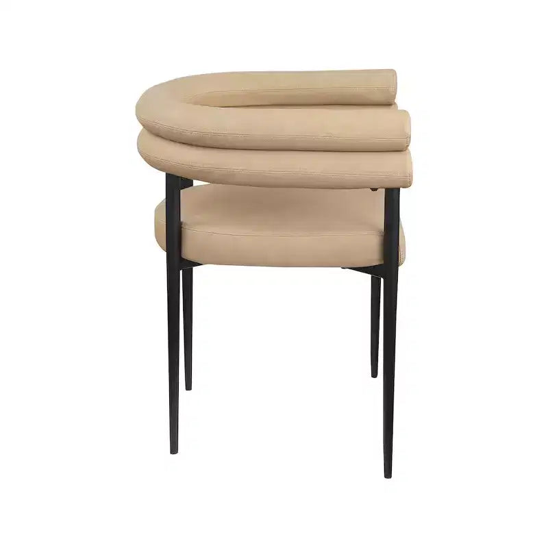 Meridian Furniture,Lavina Tan Vegan Leather Dining Chair, Set of 2