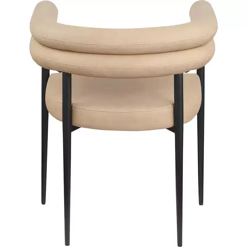 Meridian Furniture,Lavina Tan Vegan Leather Dining Chair, Set of 2