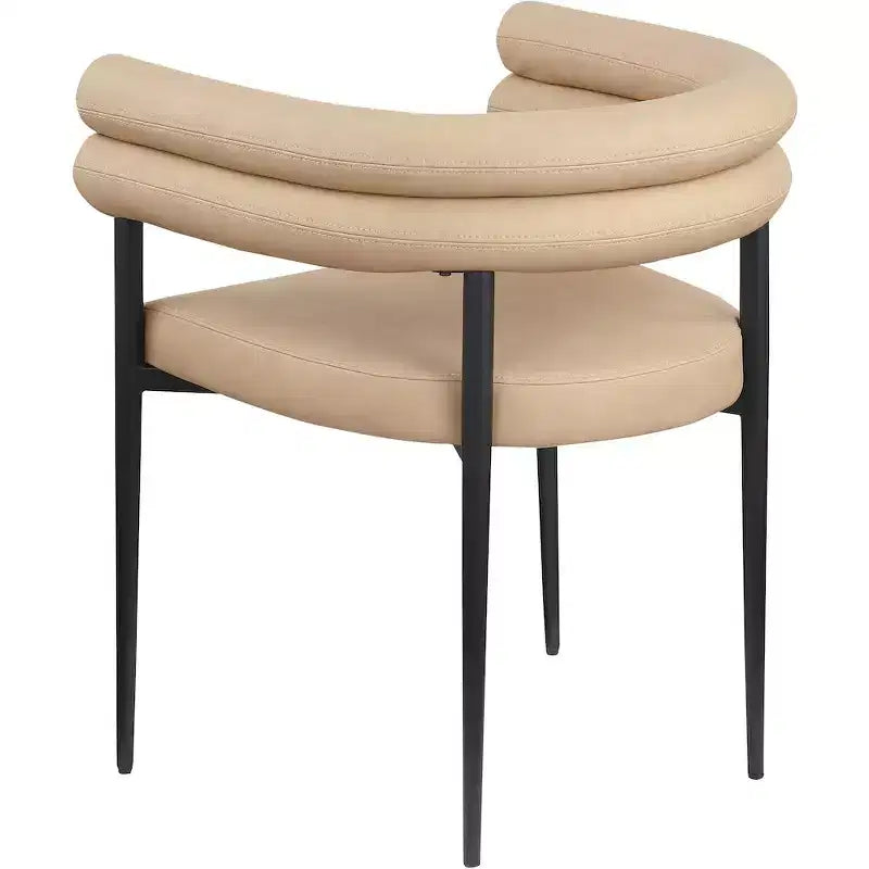 Meridian Furniture,Lavina Tan Vegan Leather Dining Chair, Set of 2