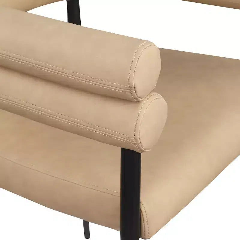 Meridian Furniture,Lavina Tan Vegan Leather Dining Chair, Set of 2