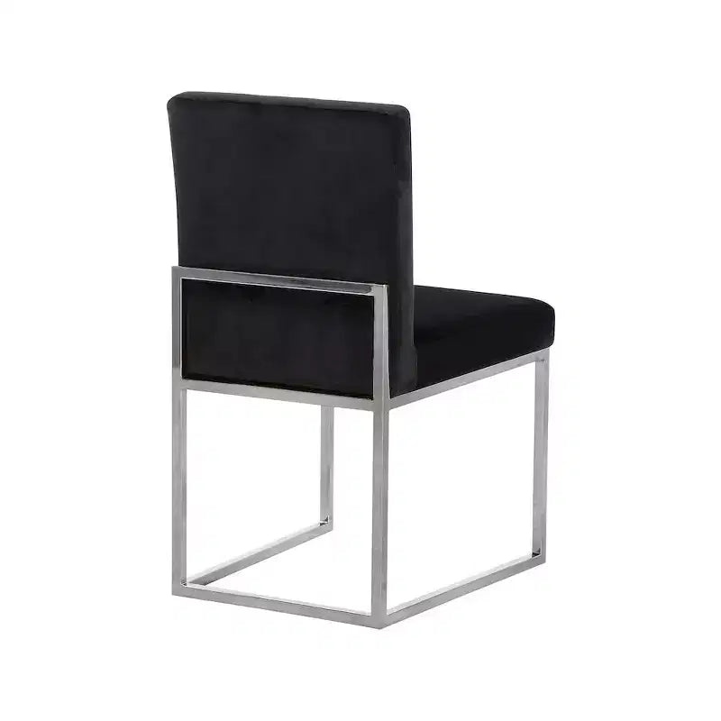 Meridian Furniture, Chaises de salle à manger en velours noir Giselle, lot de 2