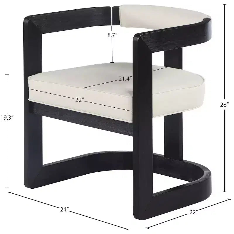 Meridian Furniture,Manchester Cream Vegan Leather Dining Chair
