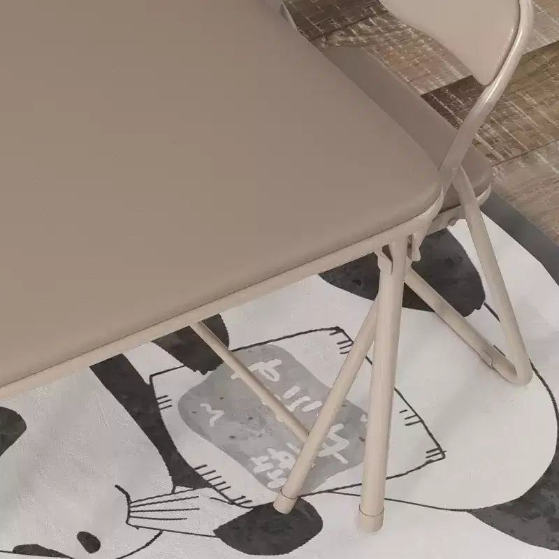 Acekool 3-Piece Folding Table and Chair Set, Square Portable Table, Soft PU Cushions, No Assembly, Space Saving, for Kitchen