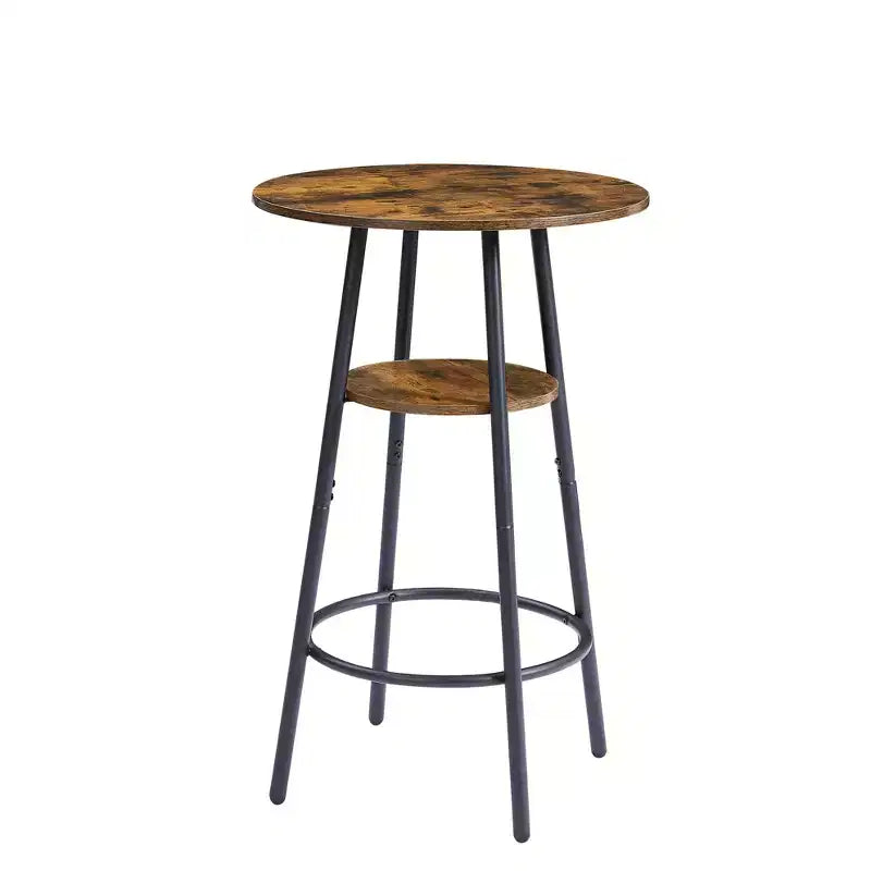 3-Piece Bar Stool Set for 2, Counter Bar Height Dining Set with 2 Padded Stool, Breakfast Table Set Bistro Dining Set, Rustic&Industrial - ModernLuxe