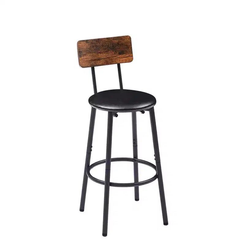 3-Piece Bar Stool Set for 2, Counter Bar Height Dining Set with 2 Padded Stool, Breakfast Table Set Bistro Dining Set, Rustic&Industrial - ModernLuxe