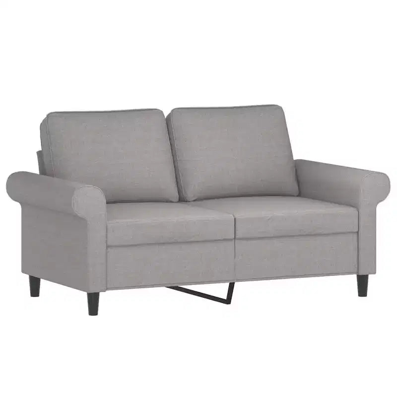 vidaXL Light Gray 2-Seater Sofa - Modern Style with Durable Fabric, Sturdy Metal and Plywood Frame, Comfortable Seats, & Easy Assembly