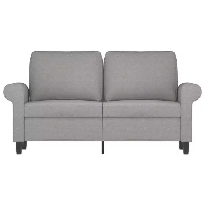 vidaXL Light Gray 2-Seater Sofa - Modern Style with Durable Fabric, Sturdy Metal and Plywood Frame, Comfortable Seats, & Easy Assembly