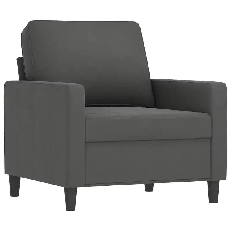 vidaXL Dark Gray Sofa Chair - Velvet Upholstered Seating with Metal Frame - Modern Design for Living Room and Office Area Comfort