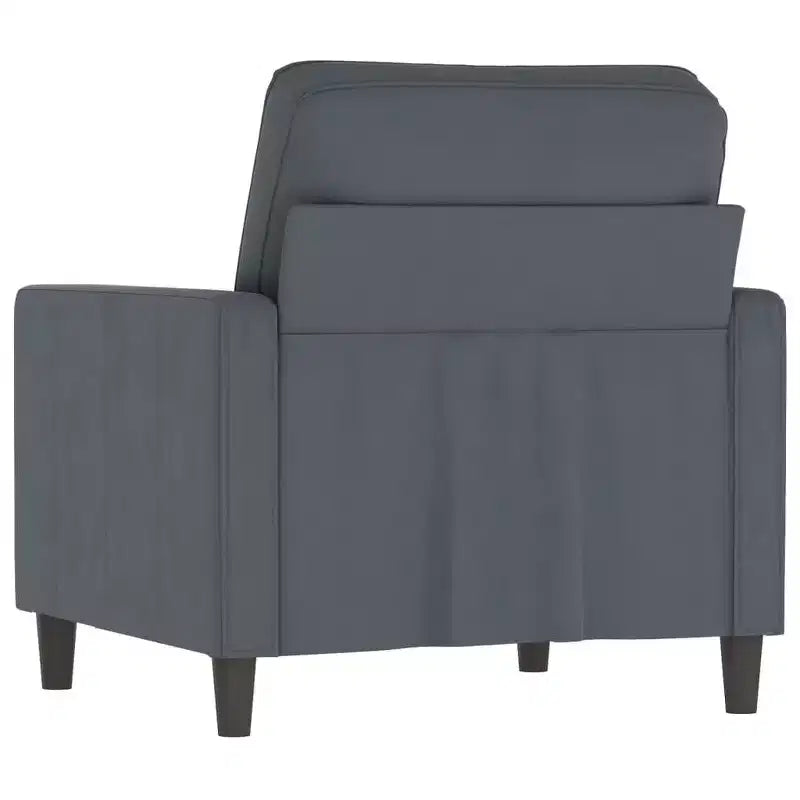 vidaXL Dark Gray Sofa Chair - Velvet Upholstered Seating with Metal Frame - Modern Design for Living Room and Office Area Comfort