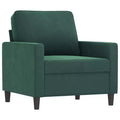 vidaXL Velvet Sofa Chair in Dark Green - Comfortable Armchair with Luxurious Velvet Fabric, Robust Metal Frame and Eye-catching Modern Design