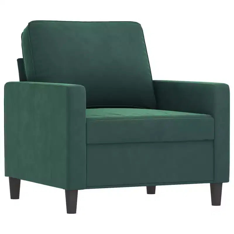 vidaXL Velvet Sofa Chair in Dark Green - Comfortable Armchair with Luxurious Velvet Fabric, Robust Metal Frame and Eye-catching Modern Design