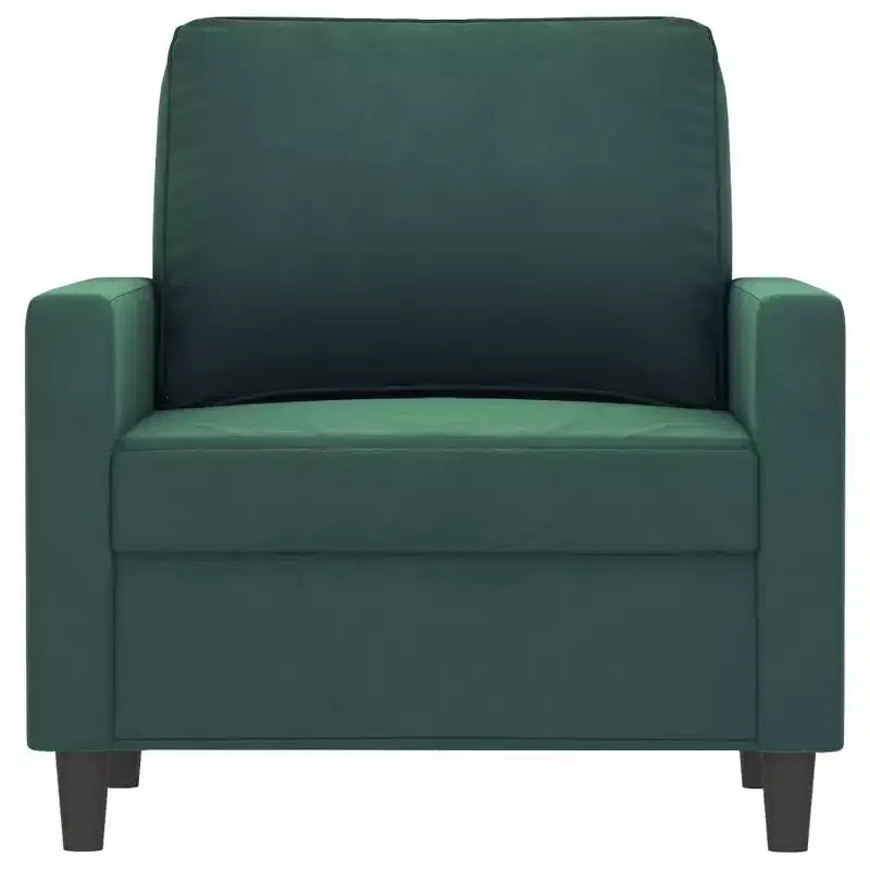 vidaXL Velvet Sofa Chair in Dark Green - Comfortable Armchair with Luxurious Velvet Fabric, Robust Metal Frame and Eye-catching Modern Design