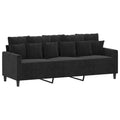 vidaXL 3-Seater Luxurious Sofa in Black Velvet with Sturdy Metal Frame - Contemporary Design for Living Room or Lounge