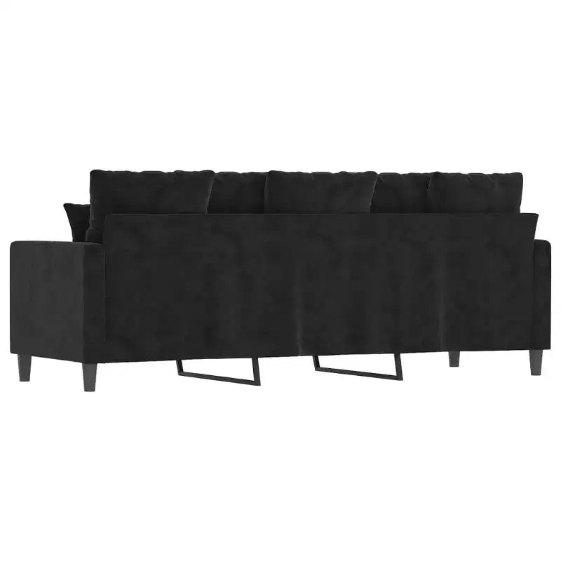 vidaXL 3-Seater Luxurious Sofa in Black Velvet with Sturdy Metal Frame - Contemporary Design for Living Room or Lounge