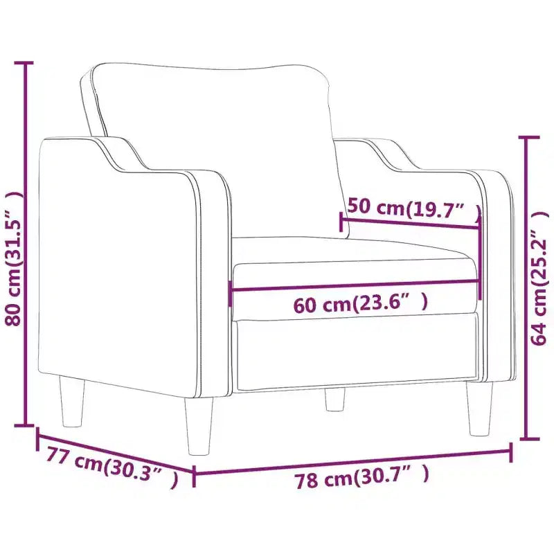 vidaXL Sofa Chair Dark Grey Fabric (100% polyester), metal, textilene