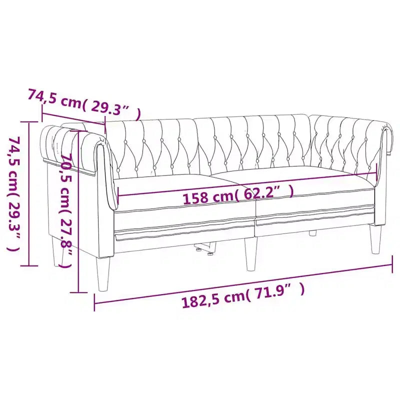 vidaXL Chesterfield Sofa Black