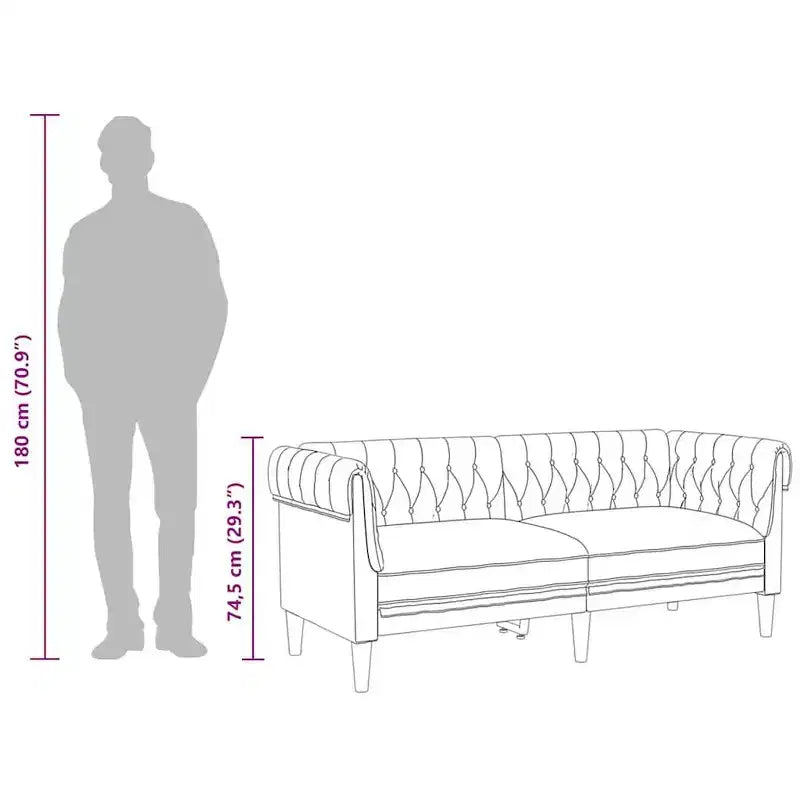 vidaXL Chesterfield Sofa Black