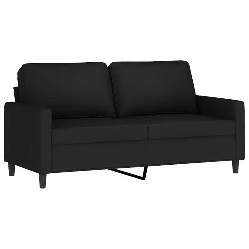 vidaXL 2 Piece Sofa Set in Plush Black Velvet with Comfortable Cushions - Lounge Seating for Living Room or Office Space