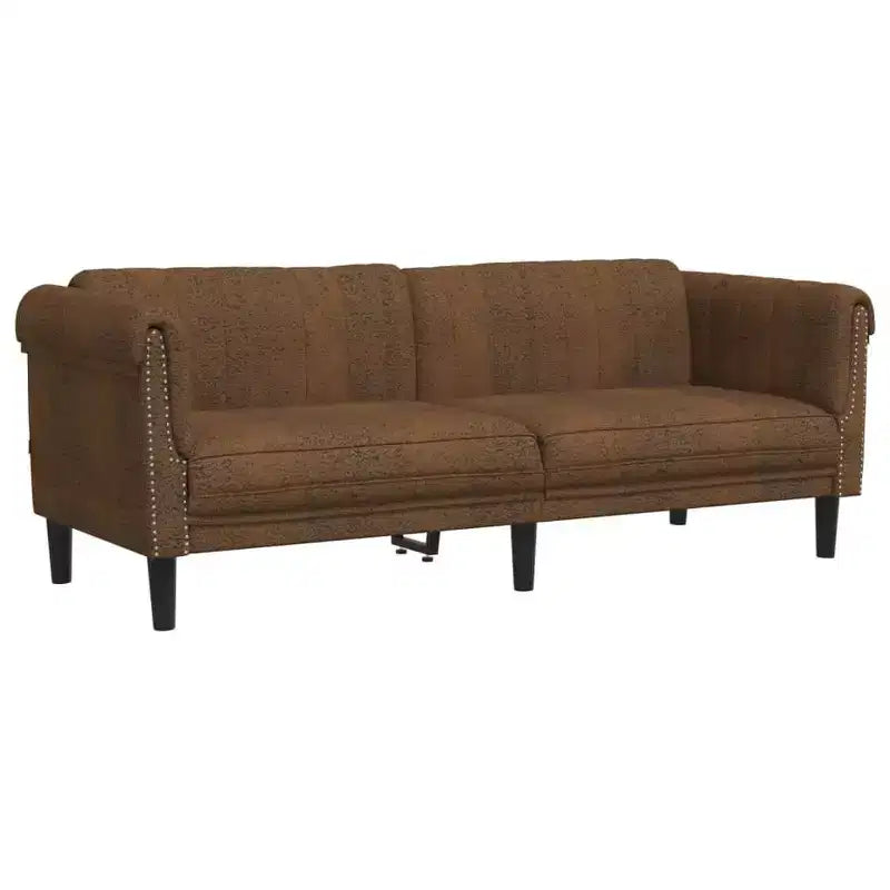 vidaXL Velvet Sofa Set - 2pc Brown Settee and Armchair, Modern Living Room Furniture with Sturdy Legs and Plush Comfort