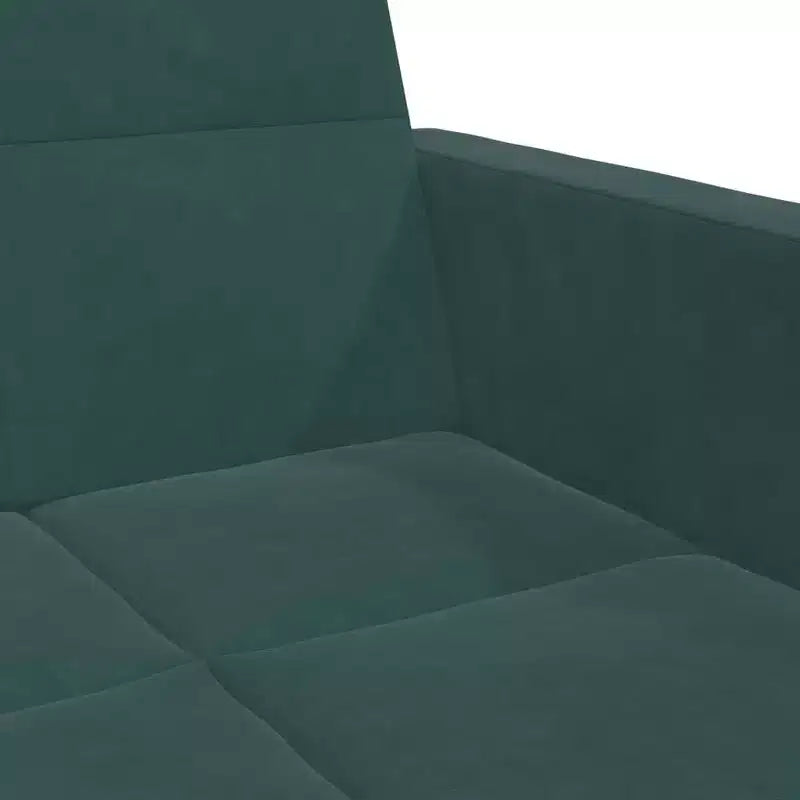vidaXL 2-Seater Sofa Bed with Footstool - Dark Green Velvet, Convertible, Ideal for Living Rooms, Home Theatres, Apartments