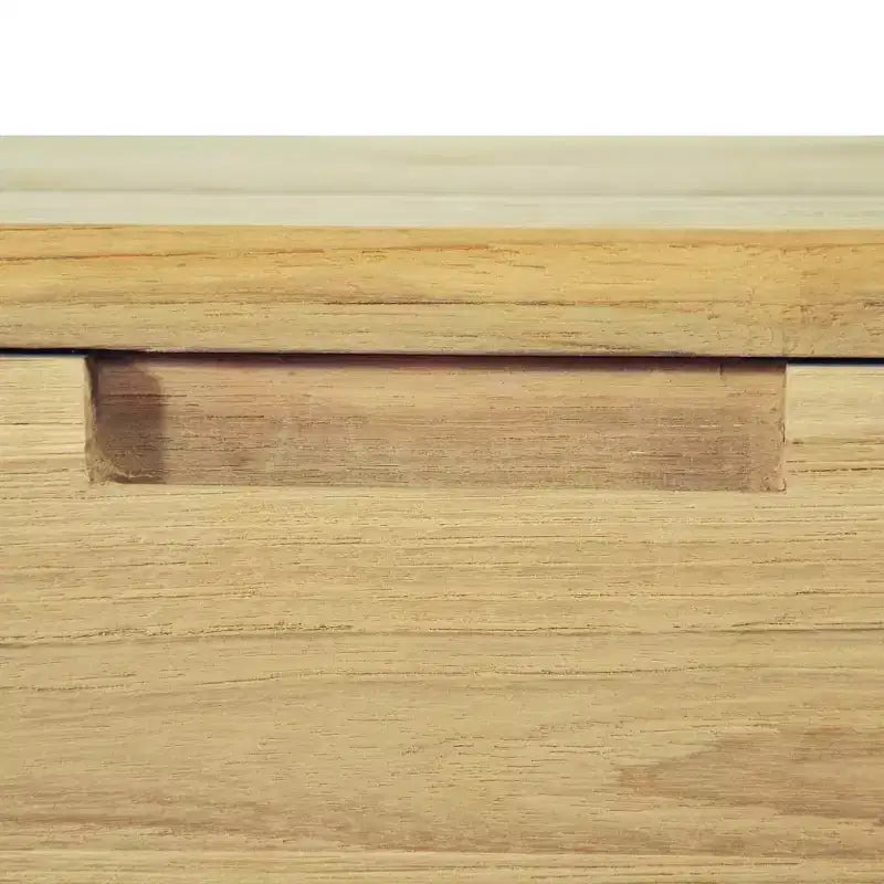 vidaXL TV Cabinet Natural Wood Recycled Solid Teak, Wrought Iron