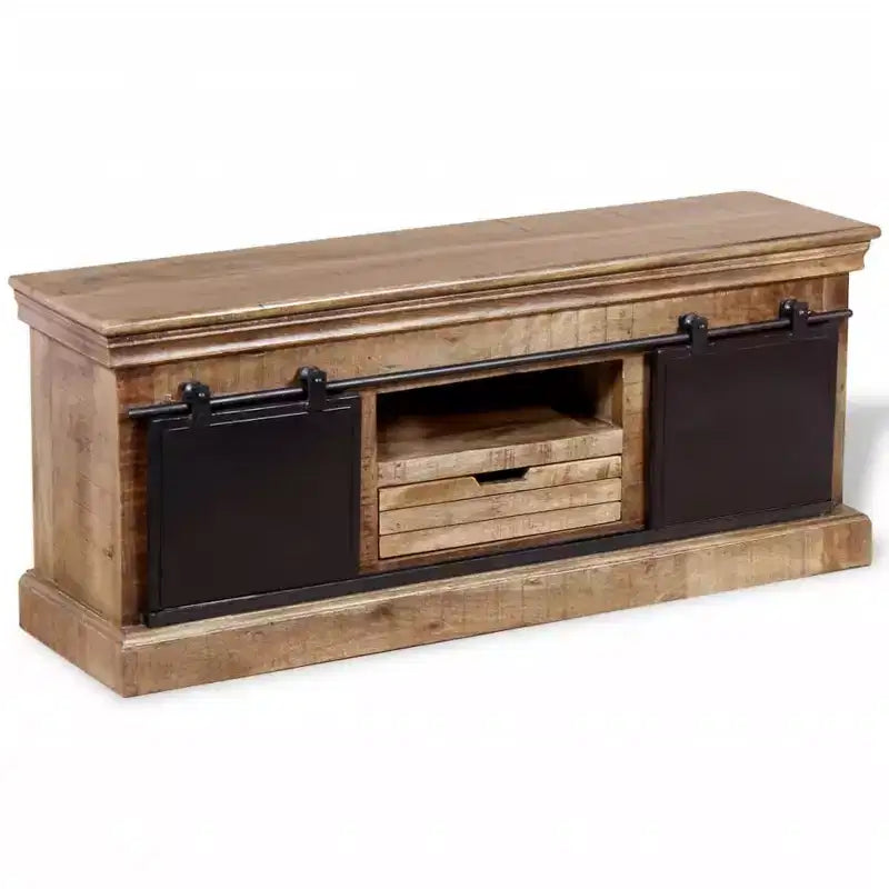 vidaXL Meuble TV multicolore en bois de manguier massif 110 x 30 x 45 cm