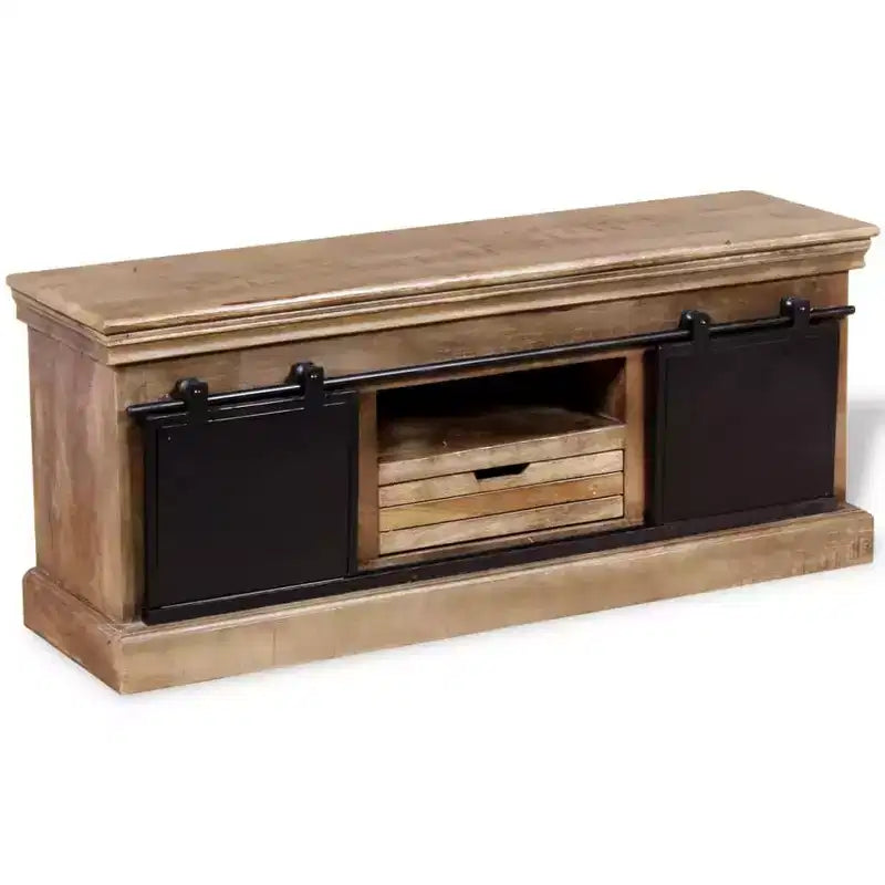 vidaXL Meuble TV multicolore en bois de manguier massif 110 x 30 x 45 cm