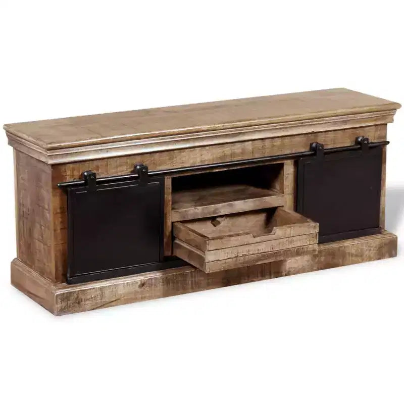 vidaXL Meuble TV multicolore en bois de manguier massif 110 x 30 x 45 cm