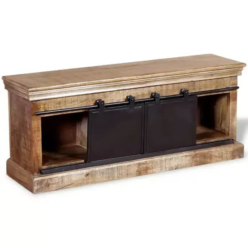 vidaXL Meuble TV multicolore en bois de manguier massif 110 x 30 x 45 cm