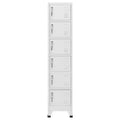 vidaXL Locker Cabinet Gray Steel Tall Locker Cabinet Rectangular