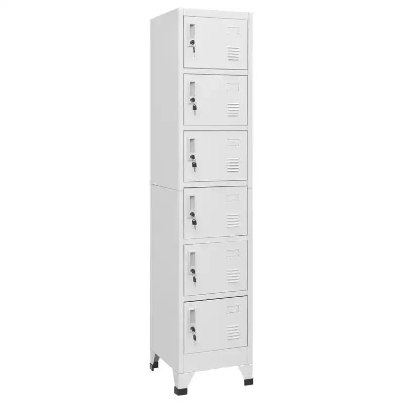 vidaXL Locker Cabinet Gray Steel Tall Locker Cabinet Rectangular