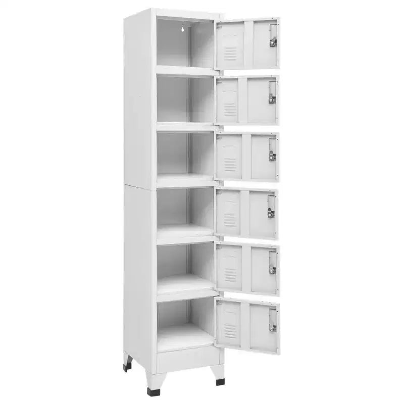 vidaXL Locker Cabinet Gray Steel Tall Locker Cabinet Rectangular
