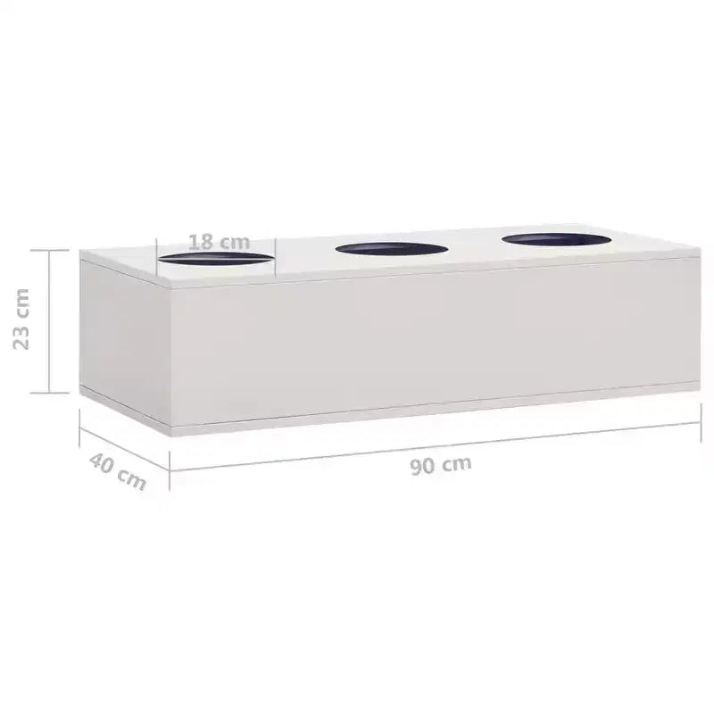 vidaXL Cabinet With Planter Box Light Grey Steel and Tempered Glass Medium