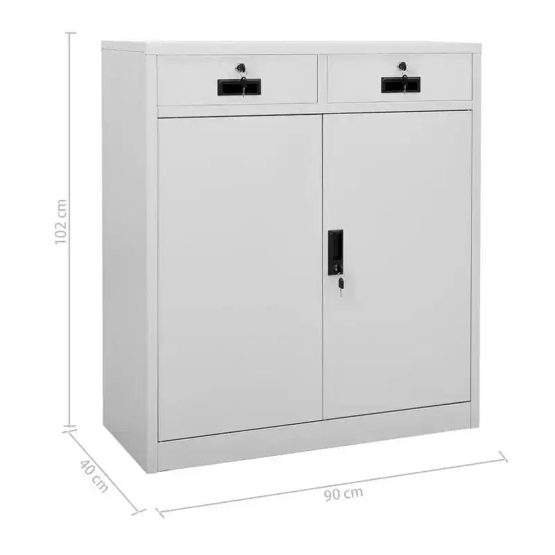 vidaXL Cabinet With Planter Box Light Grey Steel and Tempered Glass Medium