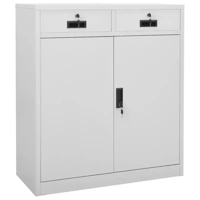 vidaXL Cabinet With Planter Box Light Grey Steel and Tempered Glass Medium