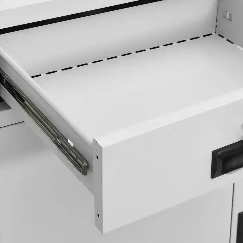 vidaXL Cabinet With Planter Box Light Grey Steel and Tempered Glass Medium