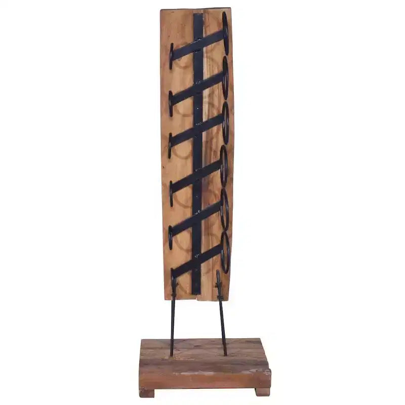 vidaXL Wine Rack for 6 Bottles 13.8x13.8x39.4 Solid Teak Wood