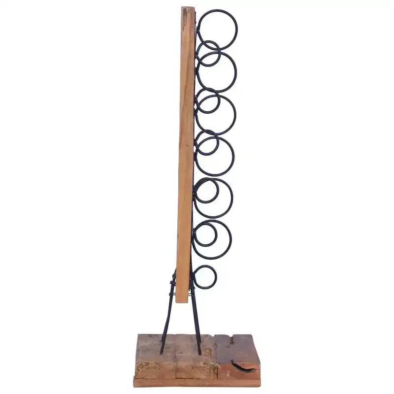 vidaXL Wine Rack for 6 Bottles 13.8x13.8x39.4 Solid Teak Wood
