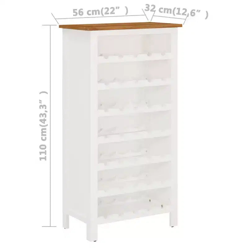 vidaXL Wine Cabinet Bottle Holder Floor Wine Cabinet Organizer Solid Oak Wood