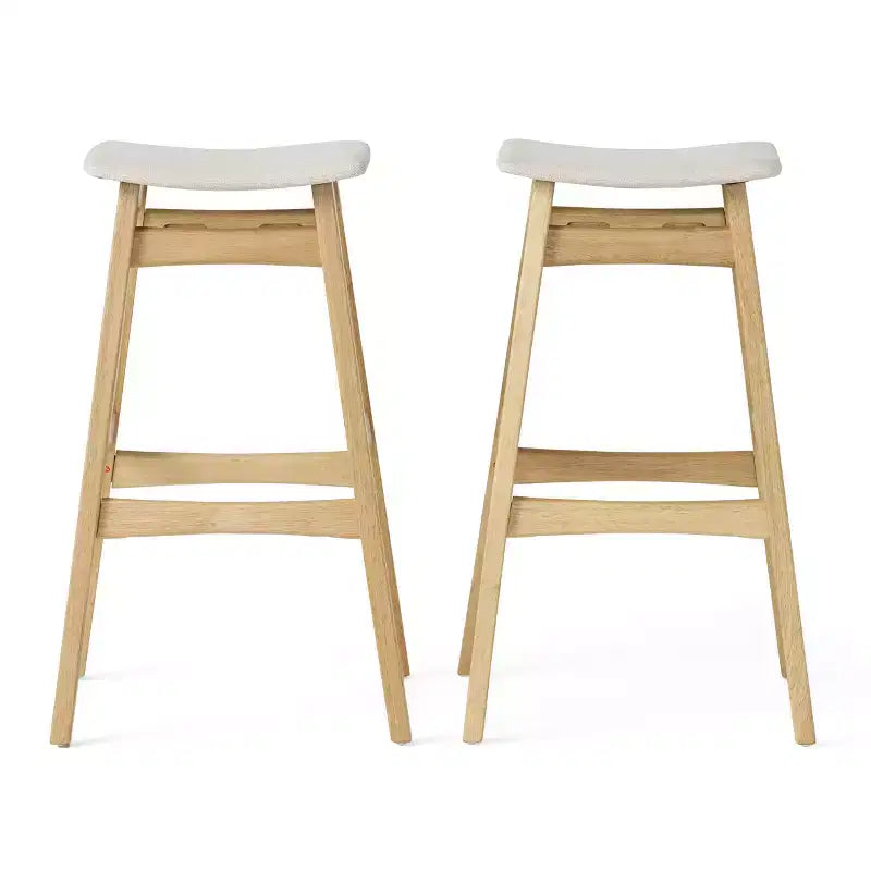 GDFStudio Elise Mid-Century Modern Fabric Upholstered 29.5 Inch Backless Barstools (Set of 2)