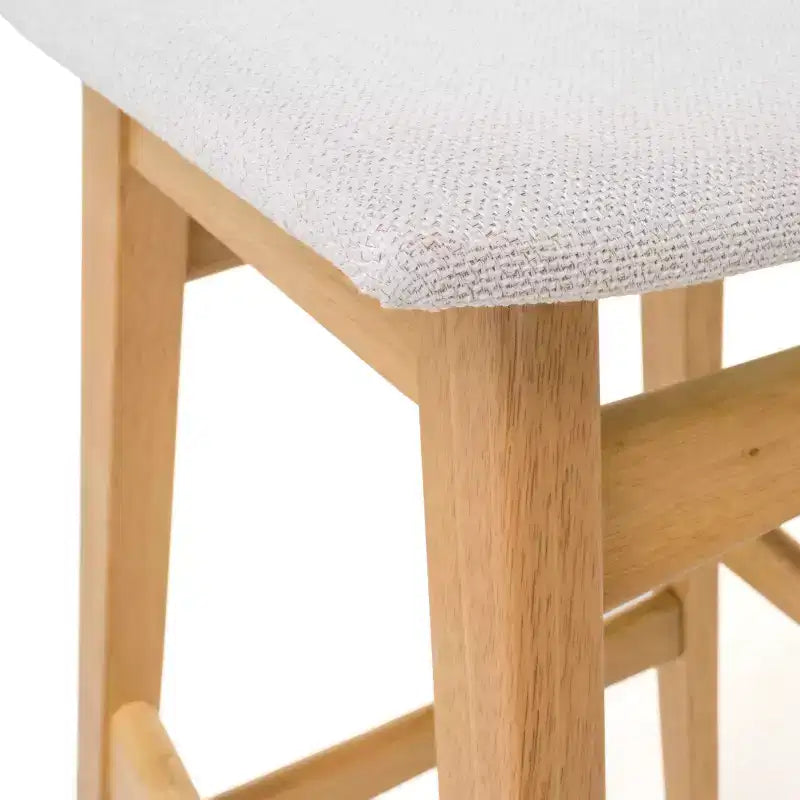 GDFStudio Elise Mid-Century Modern Fabric Upholstered 29.5 Inch Backless Barstools (Set of 2)