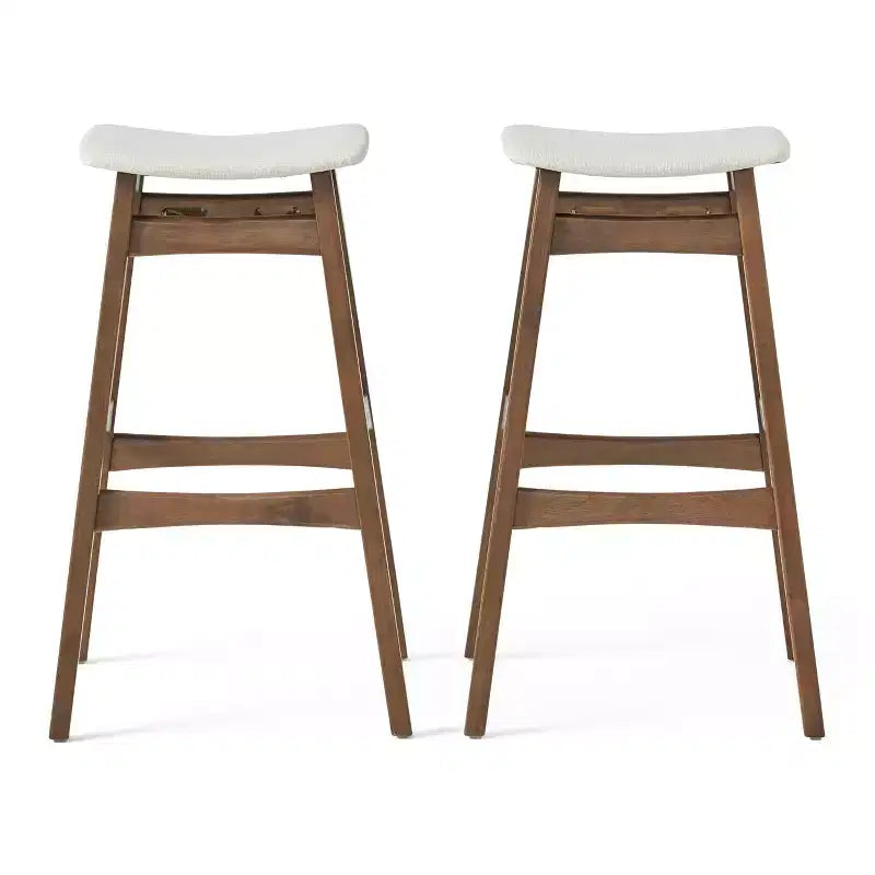 GDFStudio Elise Mid-Century Modern Fabric Upholstered 29.5 Inch Backless Barstools (Set of 2)