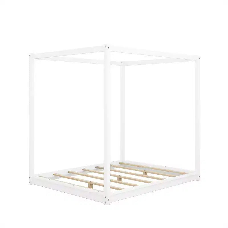 Whisen Queen Size Canopy Platform Bed with Support Legs