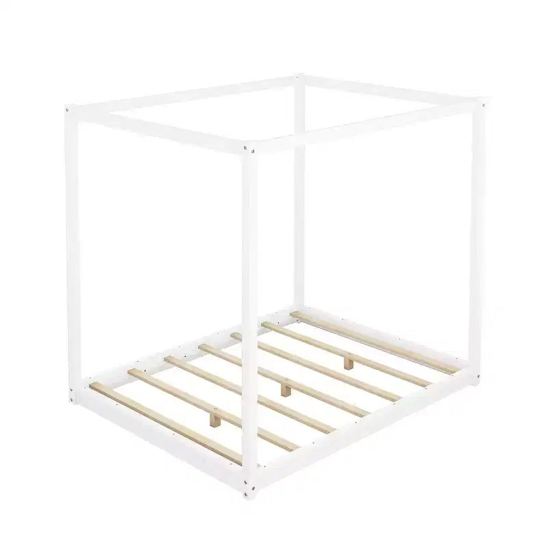 Whisen Queen Size Canopy Platform Bed with Support Legs