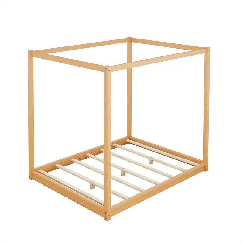 Whisen Queen Size Canopy Platform Bed with Support Legs