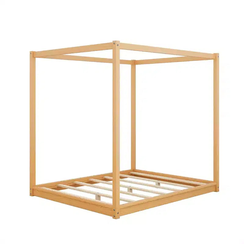 Whisen Queen Size Canopy Platform Bed with Support Legs